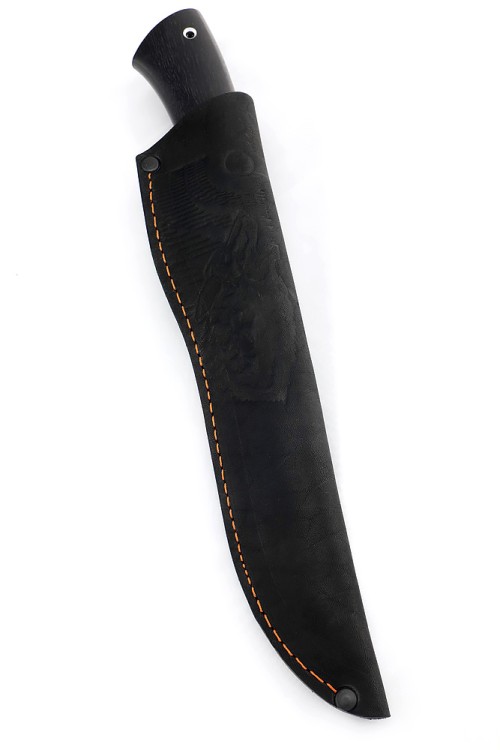 Нож Филейный средний сталь кованая Х12МФ рукоять вставка акрил синий, черный граб 