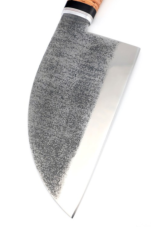 Нож Сербский сталь кованая Х12МФ (следы ковки), рукоять береста 