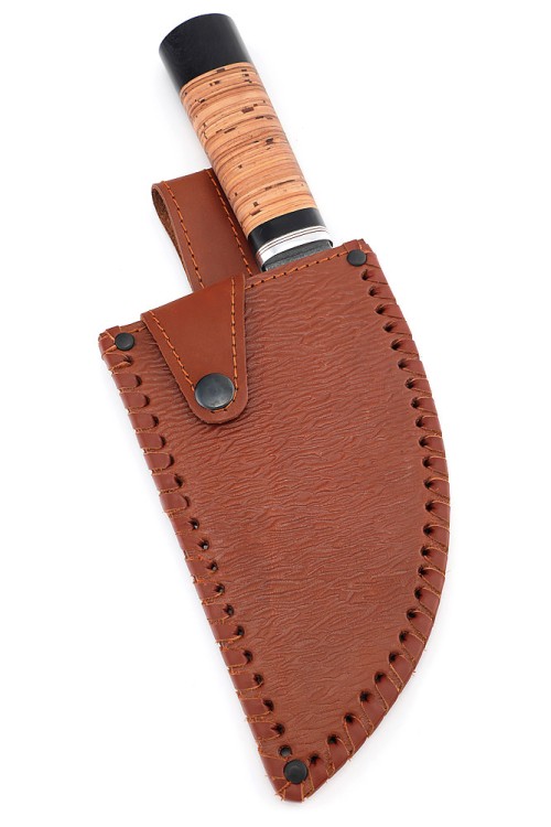 Нож Сербский сталь кованая Х12МФ (следы ковки), рукоять береста 