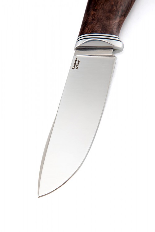 Нож Грибник сталь кованая х12мф рукоять стабилизированая карельская береза коричневая 