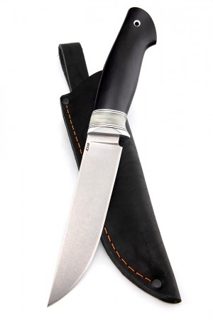 Нож Разделочный сталь К340 рукоять акрил белый черный граб