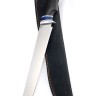 Нож Филейный большой сталь кованая Х12МФ рукоять вставка акрил синий, черный граб 