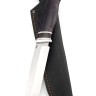 Нож Носорог сталь кованая Х12МФ рукоять вставка черный граб, карельская береза фиолетовая 