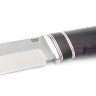 Нож Носорог сталь кованая Х12МФ рукоять вставка черный граб, карельская береза фиолетовая 