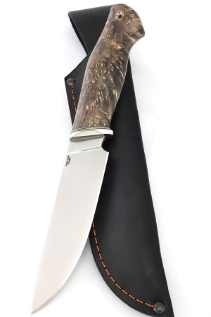 Нож Кабан сталь S390 рукоять кап клена коричневый