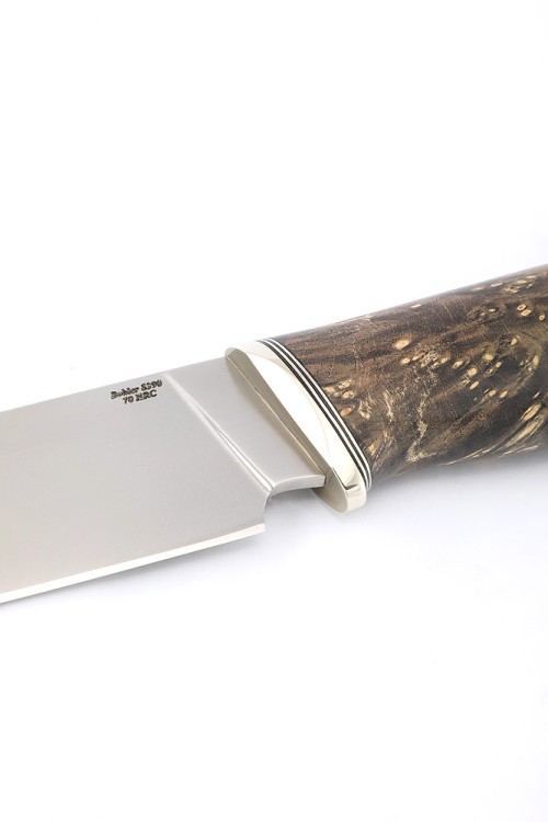 Нож Кабан сталь S390 рукоять кап клена коричневый 
