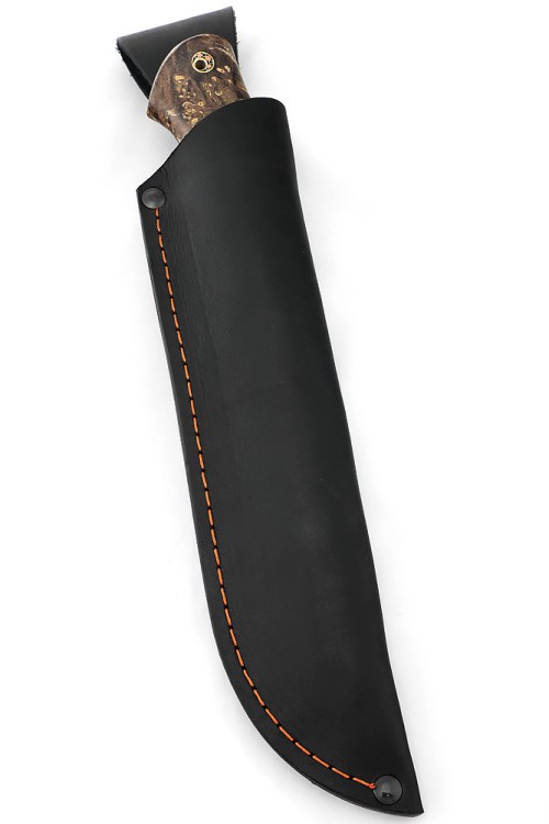 Нож Кабан сталь S390 рукоять кап клена коричневый 