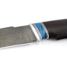 Нож Щучий сталь ХВ5 рукоять вставка карельская береза синяя, черный граб 