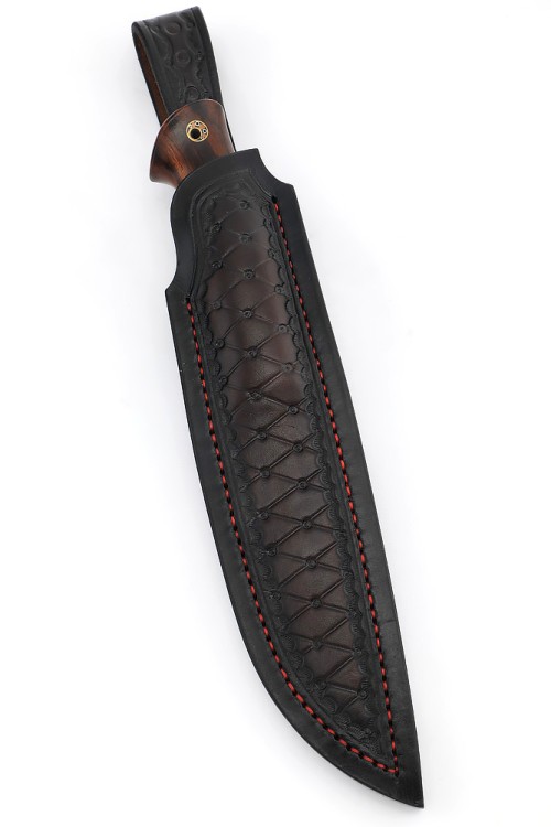 Нож Гарпун сталь дамаск торцевой, рукоять нейзельбер, железное дерево, ФОРМОВАННЫЕ НОЖНЫ 