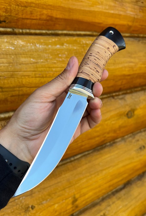 Нож Щучий кованая сталь х12мф рукоять береста 