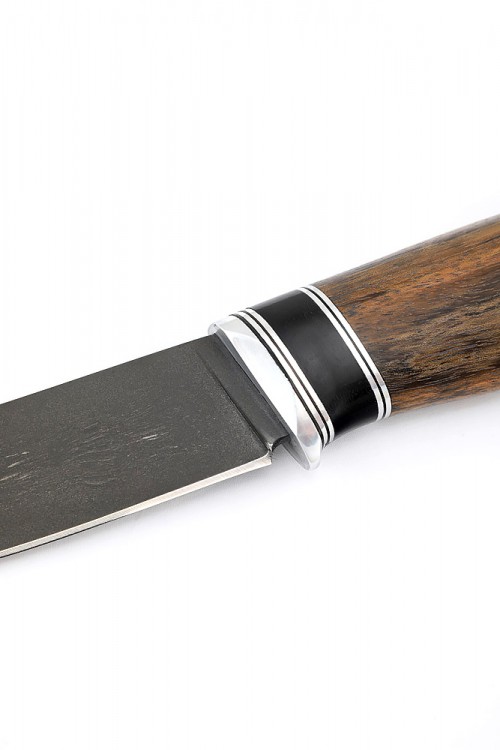 Нож Грибник сталь булат рукоять черный граб карельская береза 