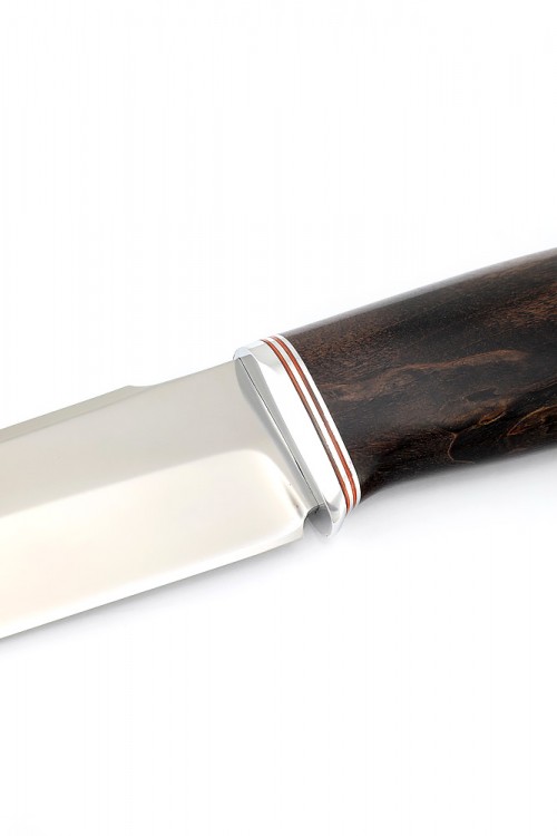 Нож Бурлак сталь кованая Х12МФ рукоять карельская береза коричневая 