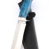 Нож Вятич сталь К340 рукоять мельхиор, карельская береза синяя 