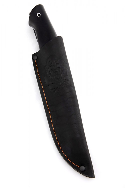 Нож Путник кованая сталь D2 рукоять белый акрил черный граб 