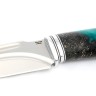Нож Бурлак сталь кованая Х12МФ долы, рукоять гибрид: акрил зеленый; кап клена черный 