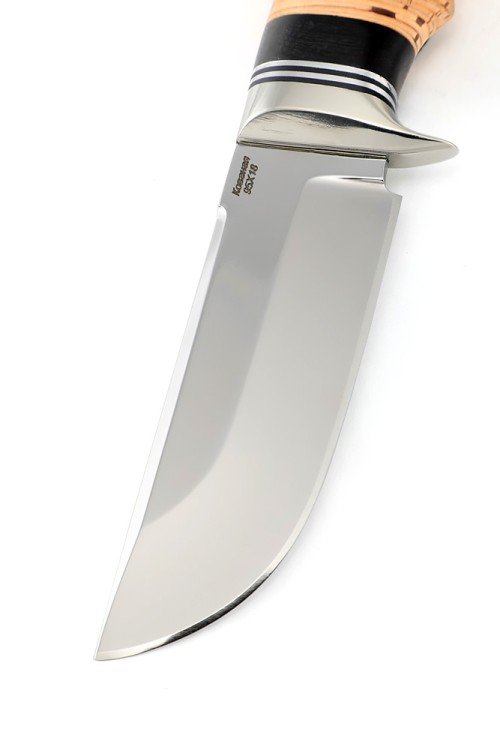 Нож Секач сталь кованая 95Х18 рукоять мельхиор береста 