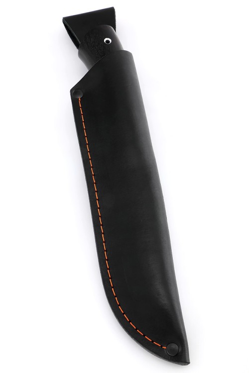 Нож Ящер из стали К340 рукоять вставка акрил зеленый, черный граб 