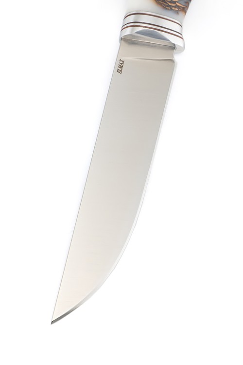 Нож Разделочный сталь Elmax рукоять шишка в акриле белая 