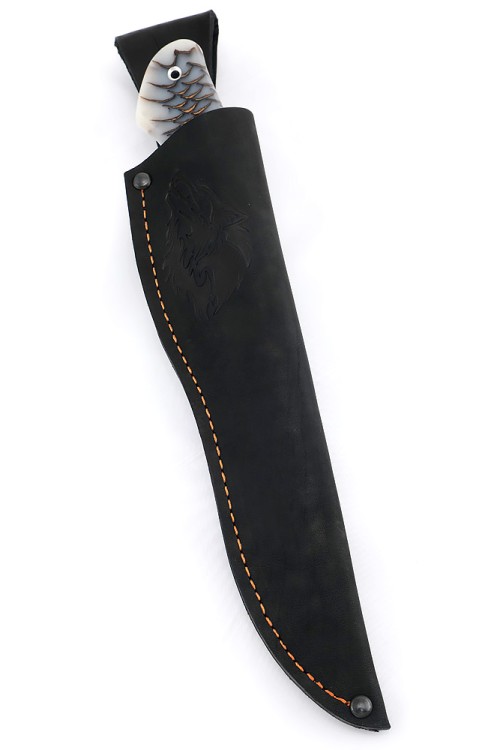 Нож Разделочный сталь Elmax рукоять шишка в акриле белая 