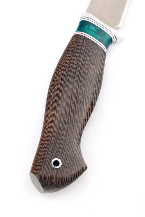 Нож Белуга сталь К340 рукоять вставка акрил зеленый, венге 