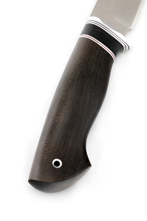 Нож Хантер сталь К340 рукоять вставка черный граб, карельская береза коричневая 