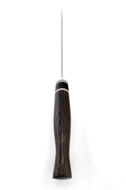 Нож Хантер сталь К340 рукоять вставка черный граб, карельская береза коричневая 