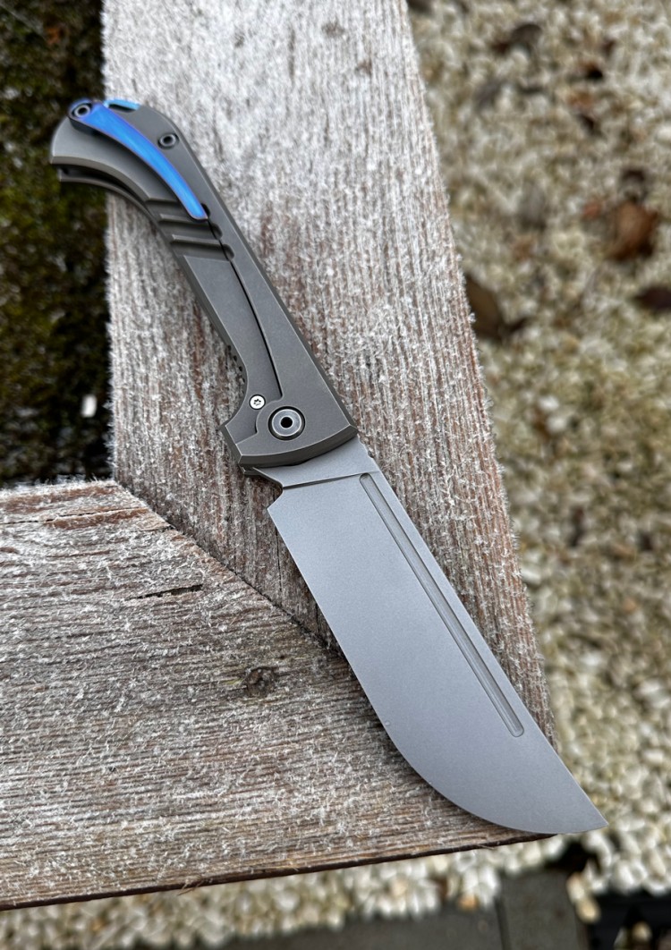 Складной Узбекский нож Пчак сталь ELMAX рукоять титан купить по цене 39 000 руб. в интернет магазине ножей