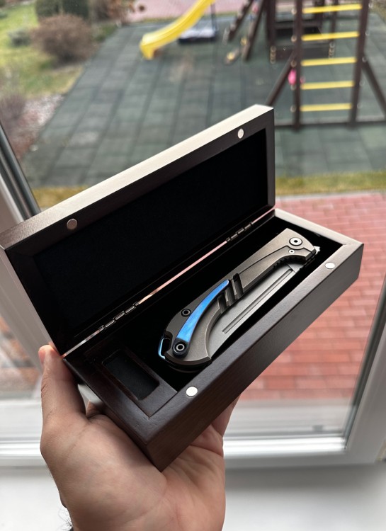 Складной Узбекский нож Пчак сталь ELMAX рукоять титан 