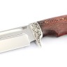 Нож Волк сталь кованая 95Х18, долы, рукоять мельхиор, платан 