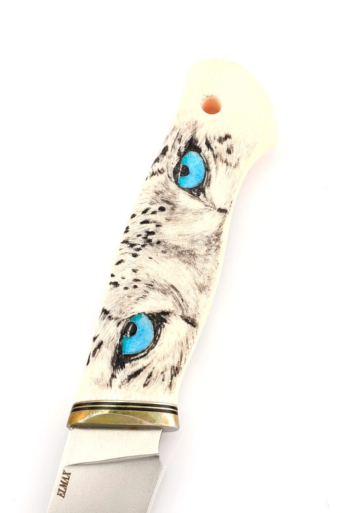 Нож Барс сталь Elmax рукоять низельбер, элфорин, скримшоу ФОРМОВАННЫЕ НОЖНЫ 