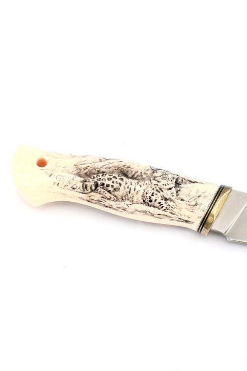 Нож Барс сталь Elmax рукоять низельбер, элфорин, скримшоу ФОРМОВАННЫЕ НОЖНЫ 