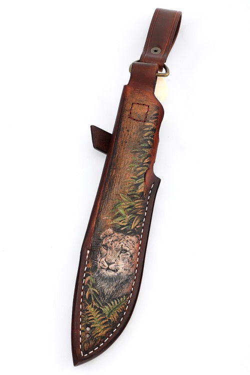 Нож Барс сталь Elmax рукоять низельбер, элфорин, скримшоу ФОРМОВАННЫЕ НОЖНЫ 