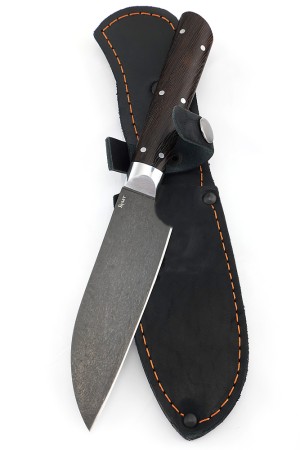 Кухонный нож Сантоку малый сталь булат рукоять венге цельнометаллический