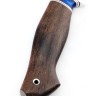 Нож Белуга сталь булат рукоять вставка акрил синий, карельская береза коричневая 