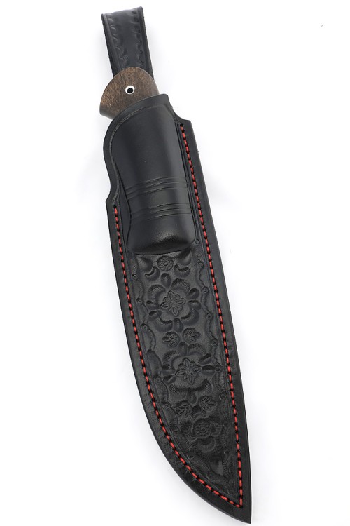 Нож Лось сталь Elmax рукоять мельхиор, карельская береза коричневая, ФОРМОВАННЫЕ НОЖНЫ 