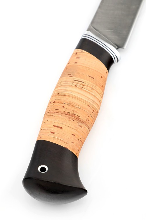 Нож Скиннер сталь дамаск рукоять береста 