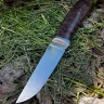 Нож Заяц сталь кованая х12мф рукоять стабилизированная карельская береза коричневая 