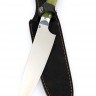 Нож Шеф-повар большой кованая сталь 95х18 рукоять зеленая карельская береза цельнометаллический 