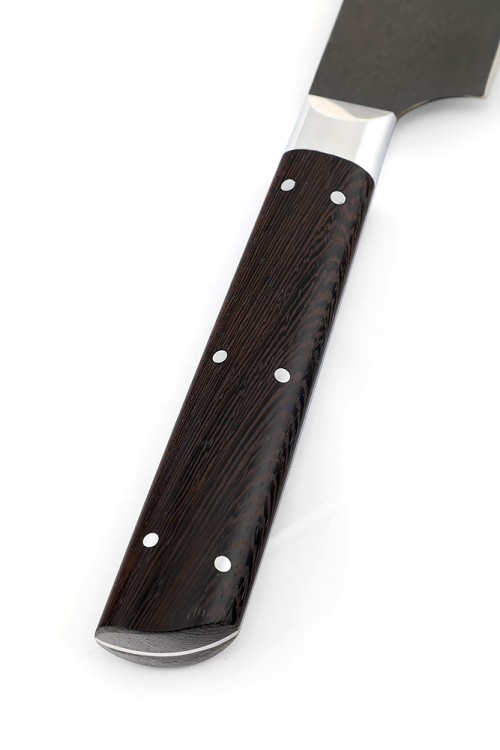 Кухонный нож Сантоку средний сталь булат рукоять венге цельнометаллический 