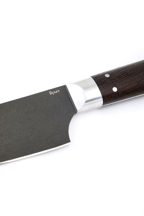 Кухонный нож Сантоку средний сталь булат рукоять венге цельнометаллический 