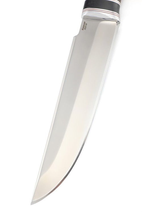 Нож Бурлак сталь кованая 95Х18 рукоять вставка черный граб, ясень термоциклированный 