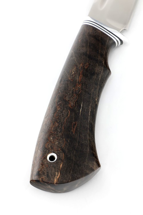 Нож Охотничий сталь кованая 95Х18 рукоять карельская береза коричневая 