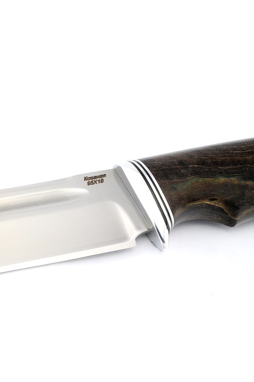 Нож Охотничий сталь кованая 95Х18 рукоять карельская береза коричневая 