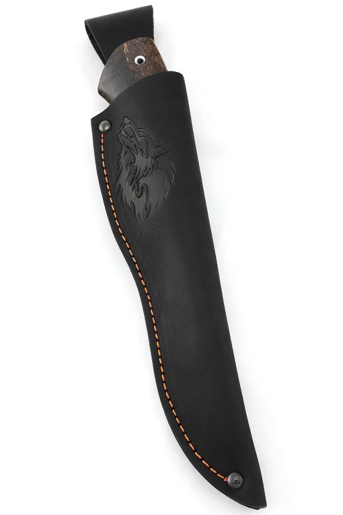 Нож Охотничий сталь кованая 95Х18 рукоять карельская береза коричневая 