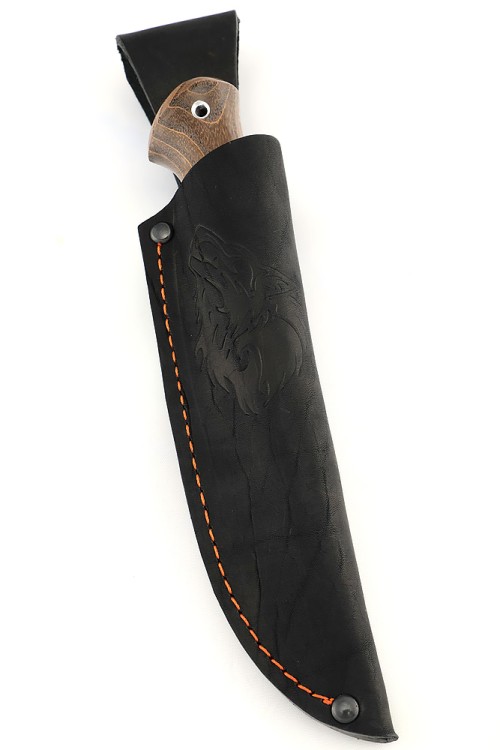 Нож Чибис сталь кованая х12мф рукоять ясень стабилизированный коричневый  Нож Чибис сталь кованая х12мф рукоять ясень стабилизированный коричневый