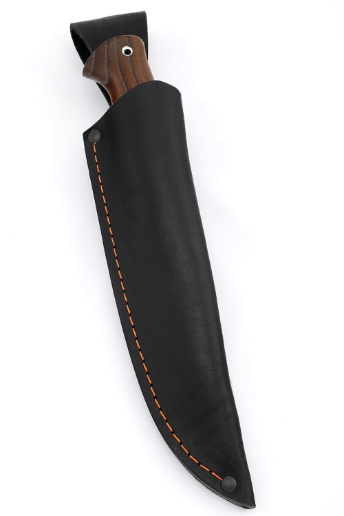 Нож Скиннер сталь дамаск рукоять вставка черный граб, ясень термоциклированный 