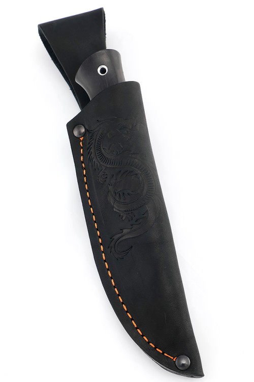 Нож Малыш сталь дамаск рукоять вставка акрил синий, черный граб 