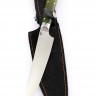 Нож Шеф-повар средний кованая сталь 95х18 рукоять зеленая карельская береза цельнометаллический 
