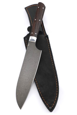 Кухонный нож Сантоку большой сталь булат рукоять венге цельнометаллический