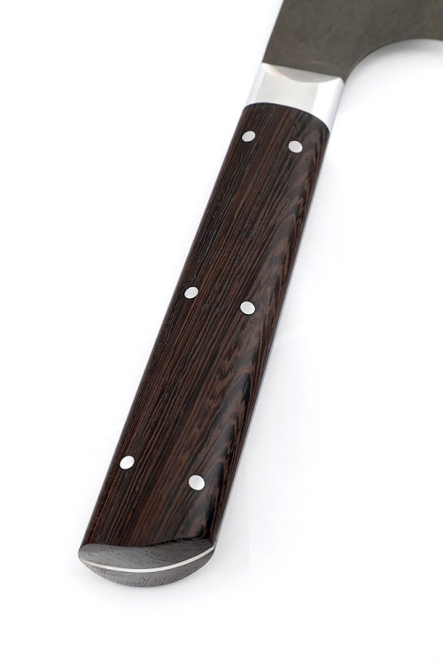 Кухонный нож Сантоку большой сталь булат рукоять венге цельнометаллический 